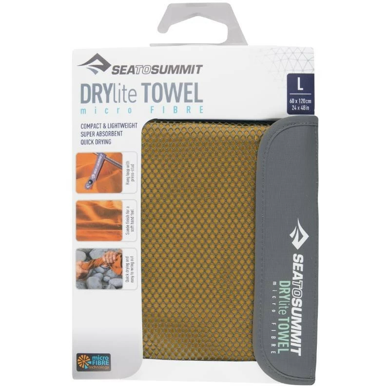 Serviette Microfibre Sea To Summit Drylite Towel L 60x120 Orange 4 Serviette Microfibre Sea To Summit Drylite Towel L 60x120 Orange – Image 2