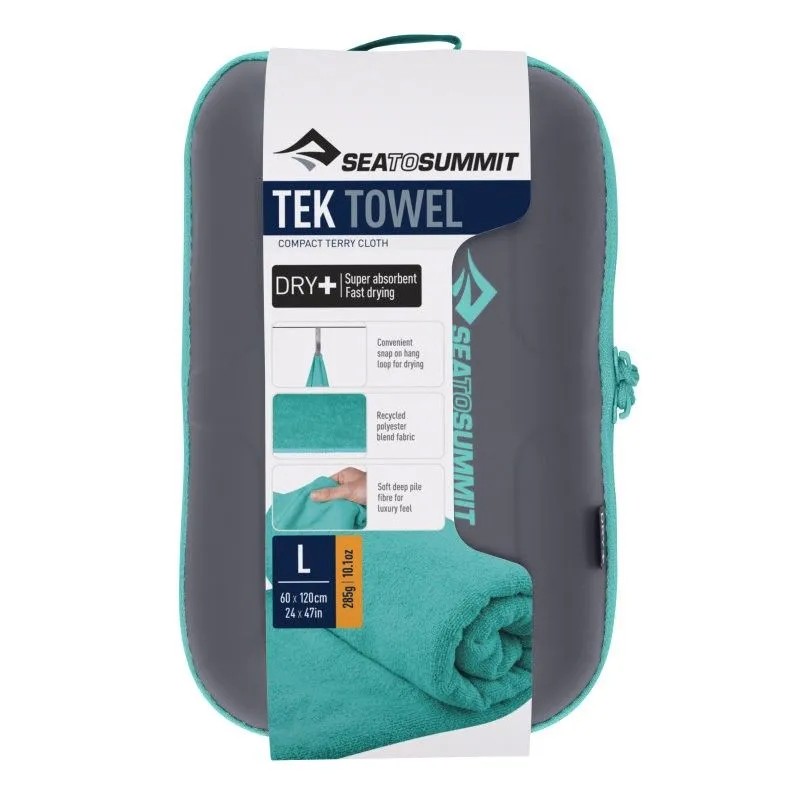 Serviette Microfibre Sea To Summit Tek Towel L 60x120 Turquoise 5 Serviette Microfibre Sea To Summit Tek Towel L 60x120 Turquoise – Image 3